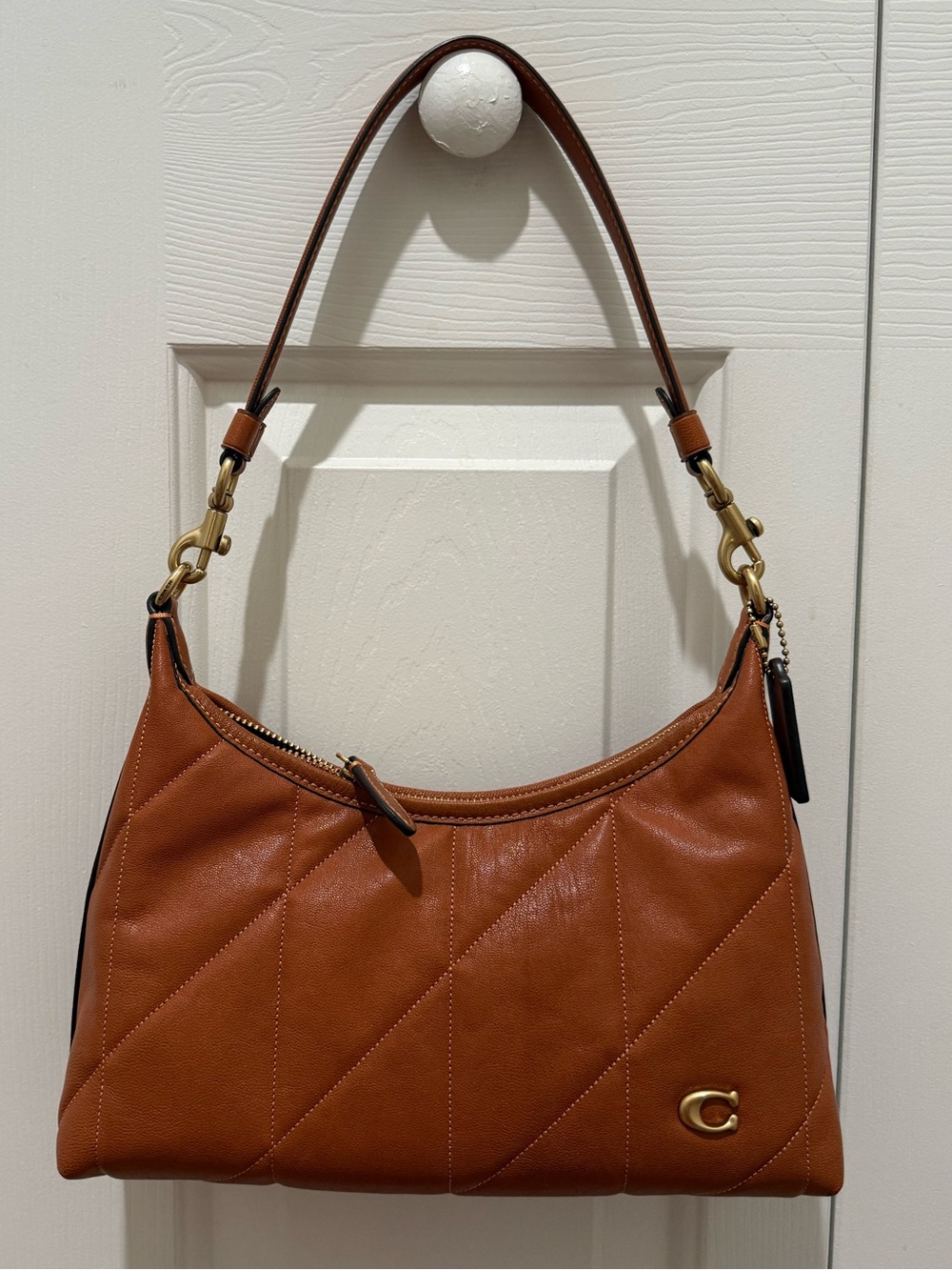 COACH Juliet Quilted Shoulder Bag 25 in Amber Brown NWOT/PRICE FIRM - Picture 5 of 11